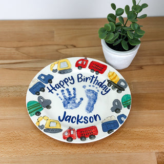 Trucks Birthday Cake Plate
