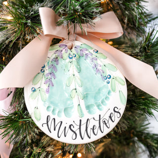 Mistletoes 6" Clay Ornament