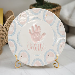 Swans Embossed Clay Plaque