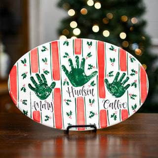 Christmas Stripes Clay Plaque
