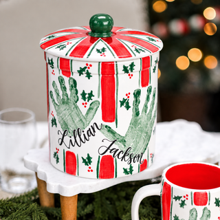 Christmas Stripes Cookie Jar