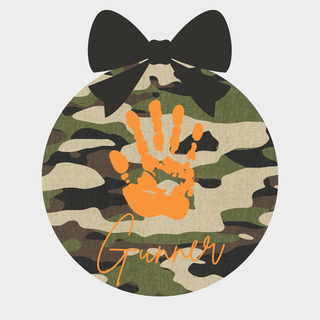 Camo 6" Clay Ornament