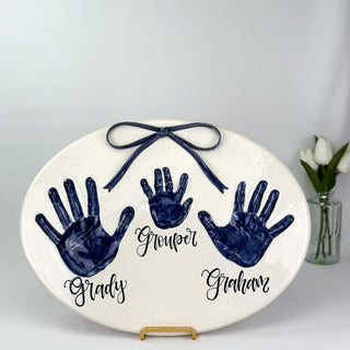 Classic Clay Bow Siblings Plaque