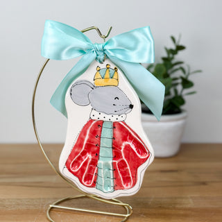 King Mouse Clay Ornament
