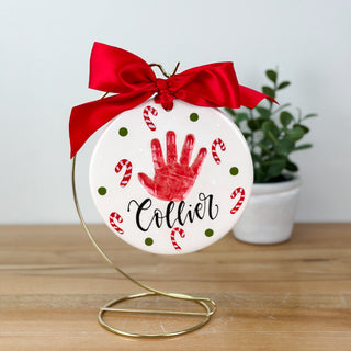 Candy Cane 6" Clay Ornament