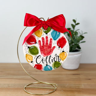Holiday Lights 6" Clay Ornament