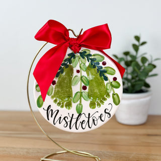 Mistletoes 6" Clay Ornament