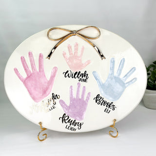 Classic Clay Bow Siblings Plaque