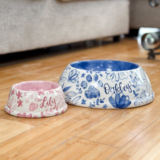 Floral Chinoiserie Pet Bowl