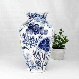 Beachy Chinoiserie XL Vase