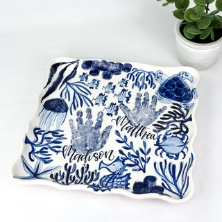 Beachy Chinoiserie Platter