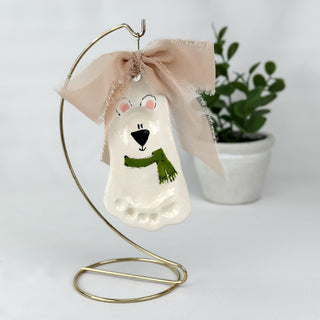 Polar Bear Clay Ornament