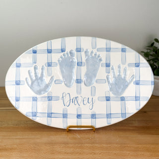 Gingham Clay Plaque