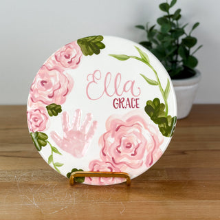 Elegant Flowers Clay Plaque