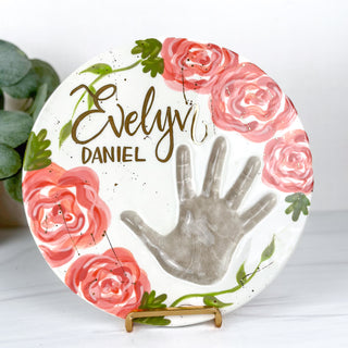 Elegant Flowers Clay Plaque