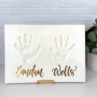 22k Gold Hand Lettered Name Siblings Plaque