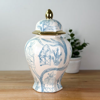Beachy Chinoiserie Keehln Ginger Jar