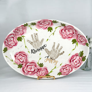 Elegant Flowers Wide Platter