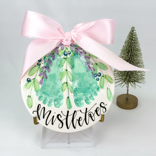 Mistletoes 6" Clay Ornament