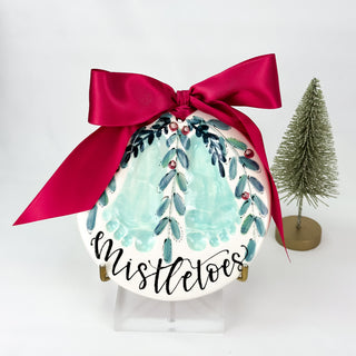 Mistletoes 6" Clay Ornament