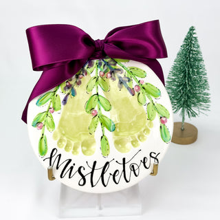 Mistletoes 6" Clay Ornament