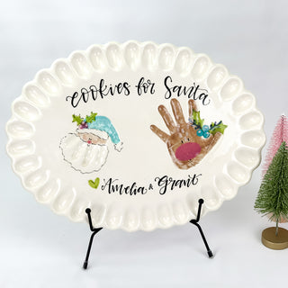 Cookies for Santa Ruffled Edge Siblings Clay Plaque