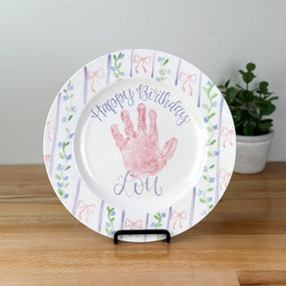 Bows and Blooms Birthday Cake Plate