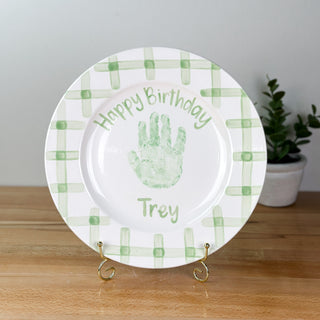 Gingham Birthday Cake Plate