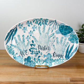 Beachy Chinoiserie Wide Platter