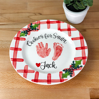 Holly Gingham Cookie Plate