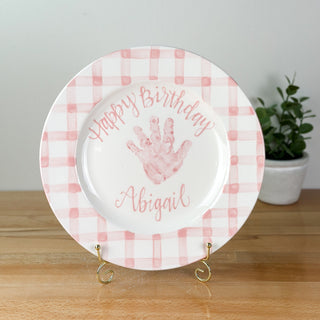 Gingham Birthday Cake Plate