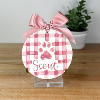 Gingham 6" Clay Ornament