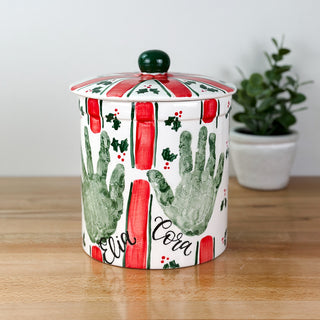 Christmas Stripes Cookie Jar