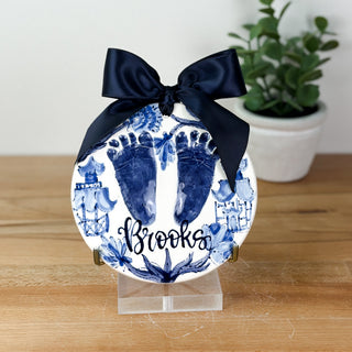Classic Chinoiserie 6" Clay Ornament