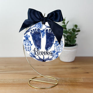 Classic Chinoiserie 6" Clay Ornament