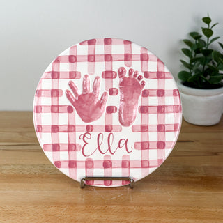Gingham Clay Plaque