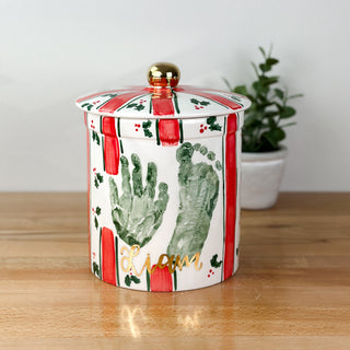 Christmas Stripes Cookie Jar