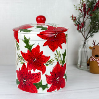 Poinsettia Canister