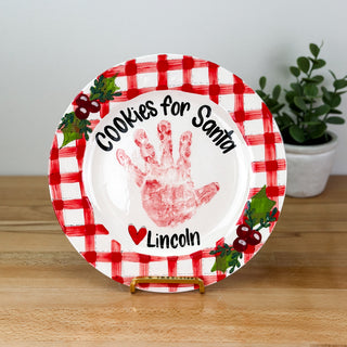 Holly Gingham Cookie Plate