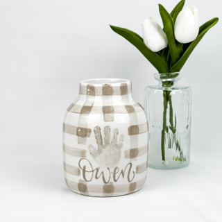 Gingham Bud Vase