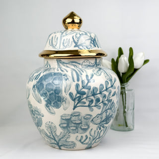 Beachy Chinoiserie Meghan Ginger Jar