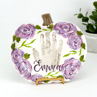 Elegant Flowers Pumpkin Dish