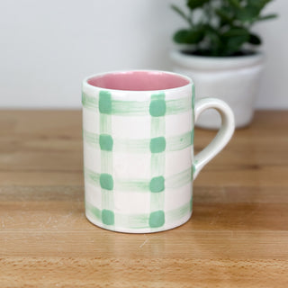 Gingham 'Milk for Santa' Mini Mug
