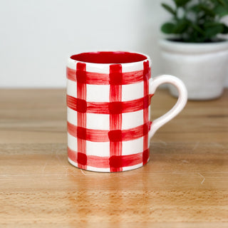 Gingham 'Milk for Santa' Mini Mug