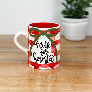 Gingham 'Milk for Santa' Mini Mug