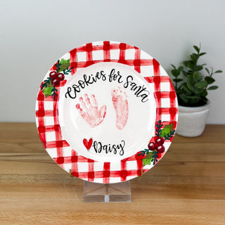 Holly Gingham Cookie Plate