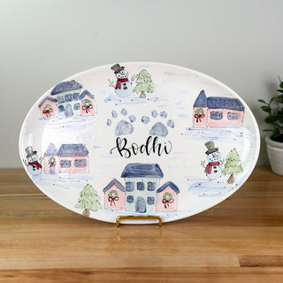 Christmas Town Wide Platter