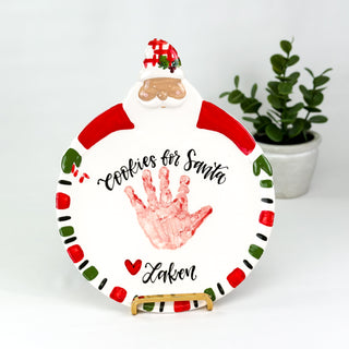 Holly Gingham Cookies for Santa, Santa Plate