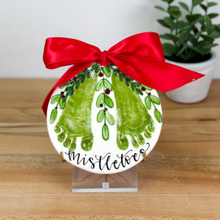 Mistletoes 6" Clay Ornament
