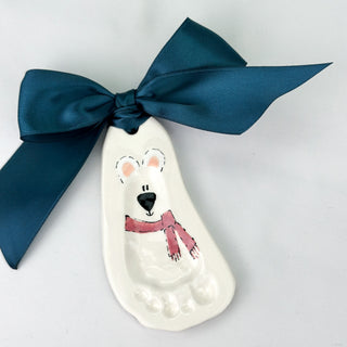 Polar Bear Clay Ornament